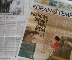 PRABOWO DAN JANJI MEGA, DALAM LIPUTAN KORAN TEMPO. "Tak ada partai yang ikhlas ‘menyumbangkan’ seorang tokoh untuk betul-betul menjadi milik rakyat. Partai-partai malah cenderung melakukan aborsi politik terhadap tokoh-tokoh yang berpotensi sebagai pemimpin dengan kenegarawanan. Dianggap sudah merupakan kewajaran, bila seseorang dibesarkan oleh partai, ia pun punya kewajiban untuk balas budi membesarkan partai. Ini tentu benar, tetapi ada pilihan cara untuk tidak membuat seorang tokoh sebagai ‘robot’ atau hamba partai semata."