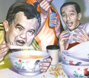 JUSUF KALLA DAN JOKOWI DALAM SALAH SATU COVER TEMPO. "Namun ketika nasehat itu disertai anjuran untuk tidak terlalu menanggapi laporan PPATK, terasa adanya sedikit keganjilan yang menimbulkan tanda tanya. Apakah tokoh nomor dua dalam kekuasaan negara tersebut sedang menyatakan ketidaksetujuan terhadap penggunaan indikator kekayaan seseorang –melalui penelusuran oleh PPATK– sebagai salah satu pintu masuk ke dalam penyelidikan tindak pidana korupsi?"