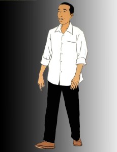 JOKOWI DI WILAYAH ABU-ABU. "MENJELANG hari ke-sembilan-puluh sebagai number one, 18 Januari 2015, Presiden Jokowi memang berada di posisi abu-abu. Bila ke depan ia melakukan lagi beberapa kekeliruan bertindak, ia akan makin bergeser ke wilayah yang lebih pekat. Di ujung warna abu-abu, adalah warna hitam." (gambar diolah dari Jokomania)